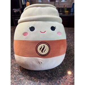 Squishmallow Renne the Latte Coffee To Go Cup Snack Squad  11" NWT